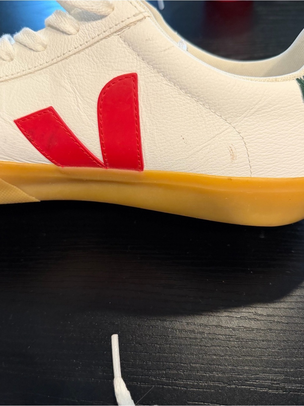 Veja Campo ChromeFree® Leather Sneakers Size Mens 10 Extra White Pekin Poker - Picture 15 of 15